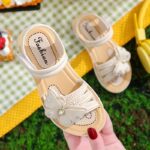 Girls' Butterfly-Decorated Open-Toe Sandals with Closure - Lightweight Durable PVC & Synthetic, Floral Pattern Soft Pink Casual Beach Shoes for Youngsters Girls, Spring Summer Outdoor Play Christmas Gift, Outdoor Youngsters Sandals | Playful Youngsters' F - Image 6