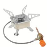 ⁦Portable Stainless Steel Camping Gas Stove with Electric Ignition - Windproof, Sturdy Support for Outdoor Hiking And Picnics.⁩ - الصورة ⁦8⁩