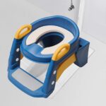 ⁦Potty Training Seat, Adjustable Toilet Potty Chair With Sturdy Non-Slip Step Stool Ladder, Handles And Splash Guard⁩ - الصورة ⁦2⁩