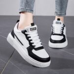 Women'S Casual Athletic Sneakers, Skate Shoes with EVA Sole, Comfortable & Lightweight, Non-Slip & Stable Fit, All-Season, Ideal for Daily Wear & Outdoor Activities, Fits All Seasons, Low Top Lace-Up Style, Plain Toe, Couples' Matching Design, Everyday Sn - Image 11