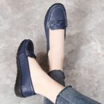 2025 Spring/Autumn Women's Slip-On Casual Shoes - Breathable Synthetic Cover Low-Top Sneakers with TPR Sole, Comfortable Round Toe & Decorative Bow Detail for Summer Casual Attire, Summer Shoes | Slipon Shoes | Synthetic Cover Shoes - Image 4