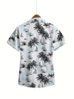Men's Trendy Hawaiian Shirt With Fancy Palm Tree Prints For Summer Beach, Pool And Vacation - Image 4