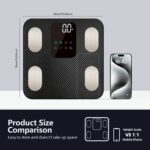 Smart Scale for Body Weight, 181.44 KG Capacity Bathroom Digital Weighing Scale with BMI, Muscle Mass, Accurate Home User Health Equipment Sync Apps,Carbon Fiber with Anti-slip finish - Image 4