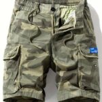 Men's Camo Cargo Shorts with Multiple Pockets - Cotton Blend, Casual Outdoor & Hiking Wear