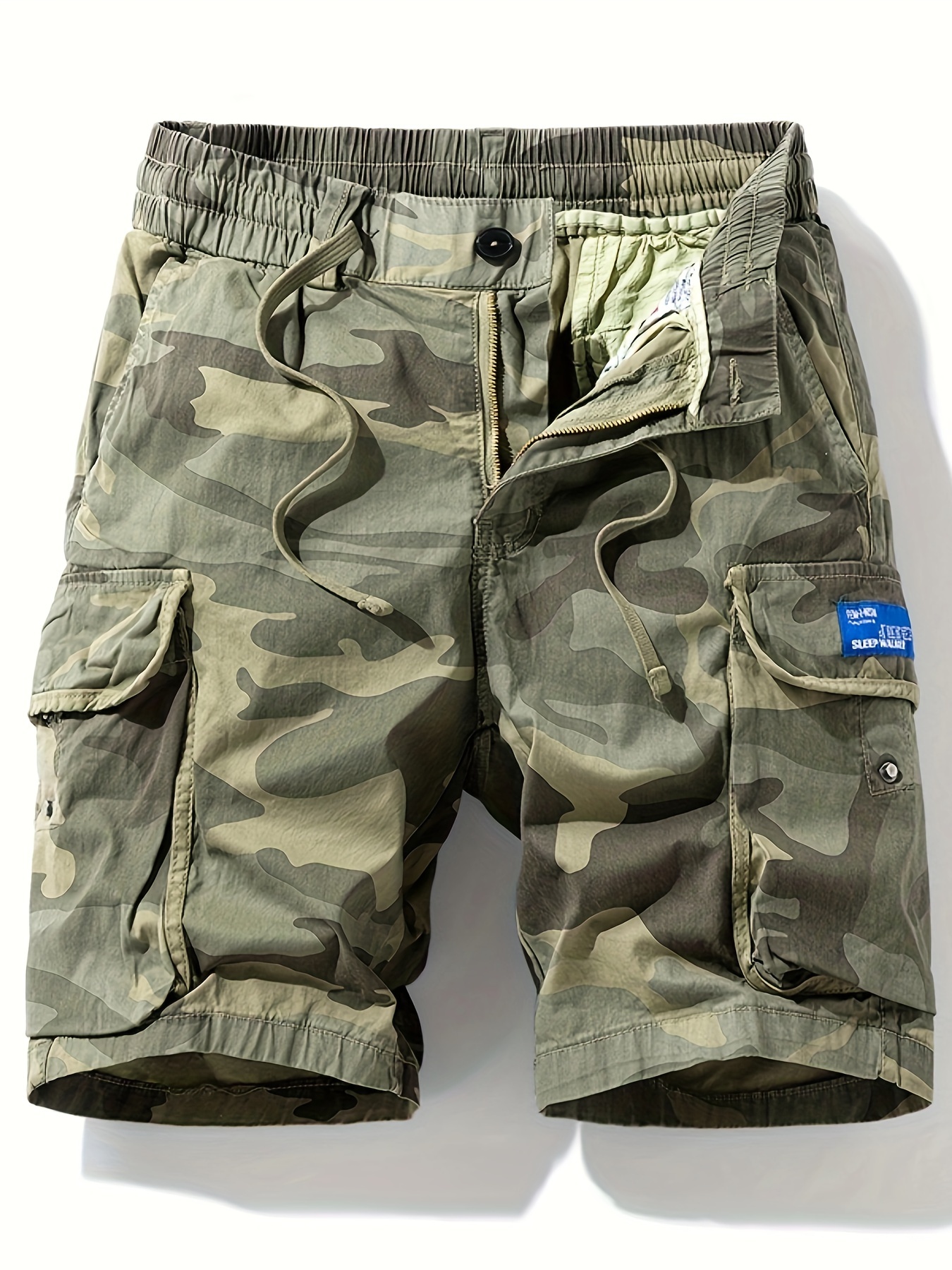 66be0351-ffec-46f3-adf7-2a4b07c029a6-3.jpg Men's Camo Cargo Shorts with Multiple Pockets - Cotton Blend, Casual Outdoor & Hiking Wear - Image 1