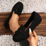 Women'S Casual Loafers - Lightweight, Non-Slip Sole, Comfort Fit, Synthetic Cover Slip-On Shoes with Decorative Bow | Classic Design, All-Season Wear - Image 2