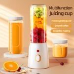 Compact Portable Blender & Juicer - USB Rechargeable, Multi-Functional Fruit and Vegetable Juicer Cup with Ground Coffee & Smoothie Making Capabilities, 1500mAh Lithium Battery, Ideal for Students & Home Use