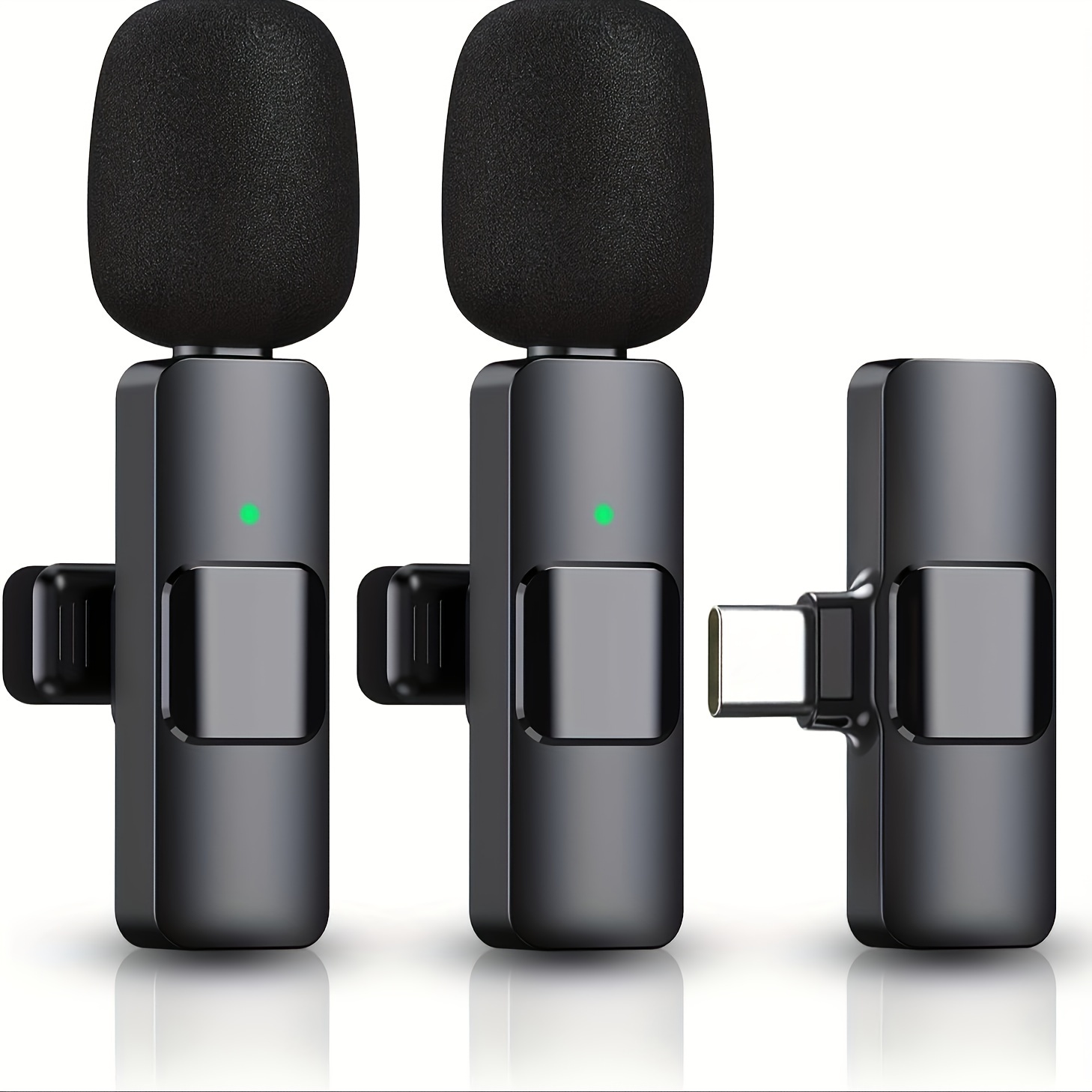 68594764-3e5e-45c6-b761-940cdab6a0e4.jpg 2pcs AMOSIJOY Wireless Lavalier Microphone System with 7.44meter Range, 5 Hours Playtime, Noise Cancellation, USB Charging, Rechargeable Polymer Battery - Ideal for Vlogging & Online Content Creation, Vlogging Equipment | Omnidirectional Microphone | Rech - Image 1