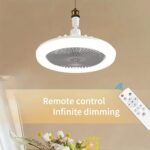 ⁦10-Inch Smart Ceiling Fan with Light, Featuring a 360° Rotating Fan Light, Three Speed Settings, And Three Color Options. It Comes with a Large Remote Control for E26/E27 Bases, Offering Dimmable Lighting from 3000K to 6500K. Ideal for Bedrooms, Kitchens,⁩ - الصورة ⁦10⁩