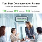 ⁦1pc Languages Translator Device,Two-Way Instant Translator, APP Online Voice Translation, 150 Languages Supported,Portable AI Voice High Accuracy Translator Device For Travel Business Learning⁩ - الصورة ⁦6⁩