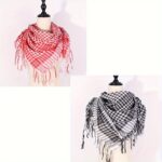 ⁦1pcs/2pcs Fashionable Middle Eastern Style Polyester Keffiyeh Scarf - Mature Striped Knitted Weekend Casual Scarf for Men and Women, Breathable Decorative Wrap with No Feathers, Machine Washable⁩ - الصورة ⁦8⁩