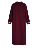 Men's Burgundy Islamic Robe | Polyester-Elastane Blend | Geometric Embroidered Design | Stand Collar | Faux Pocket Detail | Traditional Middle Eastern Cultural Attire | All-Season Wear, Allseason Robe | Traditional Islamic Dress | Quality Stitch, Muslim C - Image 4