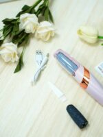 USB Rechargeable Electric Foot Pedicure Tool - Sleek White with Golden Accents, Dual Roller Heads for Smooth Feet, Portable Dead Skin & Callus Remover, 500mAh Lithium Battery, Home Spa Experience, Foot Smoothing Tool|Ergonomic Design|LED Display Feature - Image 10