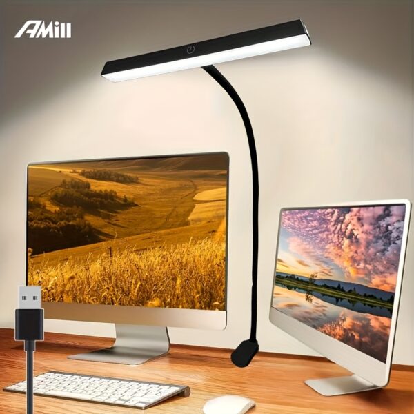 AMill Smart Touch Gooseneck LED Desk Lamp - Adjustable 360° Angle, 3 Color Temperature Modes, USB Power, No Battery Needed, Ideal for Home, Office, Study, and Reading, Reading Light|Modern Desk Lamp|Adjustable Arm Lamp