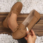 Women'S Casual Loafers - Lightweight, Non-Slip Sole, Comfort Fit, Synthetic Cover Slip-On Shoes with Decorative Bow | Classic Design, All-Season Wear - Image 3