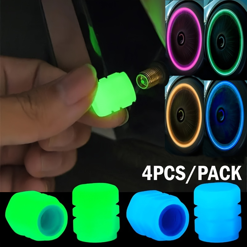 6a54d465b65c49b68e57e818ff0dc873-goods.jpeg 4pcs Vibrant Glow-in-the-Dark Tire Valve Caps for Cars, Bikes & Motorcycles - Hexagon Shape, Durable ABS, Multi-Color Options, Vehicle Accessories|Stylish Wheel Accents|Longlasting Glow Caps, Tire Caps - Image 1