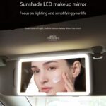 Car Sun Visor Makeup Mirror with LED Three-Color Light, Adjustable Brightness, And Designed for Vehicle Use. - Image 2
