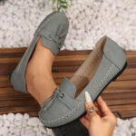Women'S Casual Loafers - Lightweight, Non-Slip Sole, Comfort Fit, Synthetic Cover Slip-On Shoes with Decorative Bow | Classic Design, All-Season Wear - Image 6