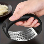 Stainless Steel Garlic Press - Manual, No Charging Needed, Durable Metal Kitchen Gadget for Effortless Garlic Crushing, Essential for Home and Dorm Cooking - Image 5