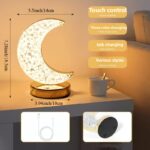 ⁦1pc Star Moon USB Light, Compatible with Laptop, USB Interface Electronic Lamp, Computer Accessories, USB Gadgets, Dimmable Crystal Star Lamp, 3 Colors Changging Bedroom Touch Lamp⁩ - الصورة ⁦5⁩
