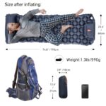 WESTTUNE Ultralight Air Cushion Sleeping Pad - Rectangular, Nylon, Foldable Camping Mattress with Built-in Air Pump, Ideal for Hiking and Outdoor Adventures, Camping Gear | Foldable Sleeping Pad | Durable Sleeping Pad - Image 8