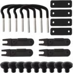⁦23 Pieces Car Roof Rack Accessories Kit: U-Shaped Clamps, Metal Fixtures, Stickers, Pads, Speed Clamps, Quick Release Straps, and Tension Bars - Suitable for 80mm Crossbars⁩ - الصورة ⁦3⁩