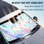 [2025 Upgraded] Car Windshield Sun Shade, UV | Sun Protection, Extended Edge No Light Leakage Design Cooling Protect Car Interior from UV Damage, Foldable Car Windshield Sun Visor for Front Window, Summer Sunscreen - Image 3