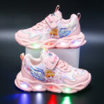 Girls' Cute Cartoon LED Sneakers - Light-Up Running Shoes with Glitter, Pink & Blue Design, Low-Top Buckle Closure for Kids, Perfect for Fall Season, Cartoon Character Shoes | Glittery Sneakers | Synthetic Upper, Sneakers for Girl - Image 25