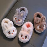 Cozy & Cute Cartoon Rabbit Plush Winter Slippers for Girls - Soft, Warm Fleece-Lined Indoor Shoes with Thick Rubber Sole, Pink, Perfect for Autumn & Winter, Cute Slippers - Image 9