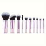 10pcs Mini Makeup Brush Set With Storage Bag, Portable Travel Supplies, Loose Powder Brush Contour Brush Eyeshadow Brush Eyebrow Brush Concealer Brush Kit, Professional Makeup Brushes Essential Cosmetics Ideal Gift - Image 11