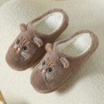 ⁦Women's Cute Cartoon Black Cat Slippers with Big Eyes and Ears, Soft Warm Non-slip Indoor House Slip-on Slippers with Fabric Upper, Inner, Insole and TPR Sole⁩ - الصورة ⁦9⁩