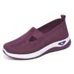 ⁦Women'S Breathable Mesh Slip-On Sneakers - Casual Comfort Walking Shoes, Solid Brown, All-Season Use, Low Top, Simple Toe Design, Lightweight Flat Outdoor Shoes, Comfortable Walking Shoes | Elegant Slipon Sneakers | Breathable Upper⁩ - الصورة ⁦11⁩