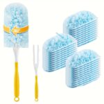 30pcs Electrostatic Precipitator Disposable Dust Removal Cloths, Multi-Functional Handheld Cleaning Brush for Furniture, Car, Keyboard - Use, Laundry, Cleaning Supplies, Dust Collector