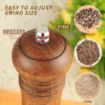 2pcs Wooden Salt and Pepper Grinder Set, Classic Manual Salt Mill with Refillable Pepper Grinder, Acrylic Viewing Window, Adjustable Coarseness - Perfect for Grilling, Picnics, Camping, Kitchen Accessories - Image 8