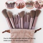 13pcs Luxury Valentine'S Day Makeup Brush Set, Soft Synthetic Bristles - Unscented, All Skin Types, Palm Brush Form, ABS Plastic Handle, Travel Pouch Included