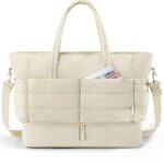 ⁦Lightweight & Spacious Women's Travel Bag with Detachable Shoulder Strap, Zip Closure, and Separate Shoe Compartment - Perfect for Overnight Trips & Gym⁩ - الصورة ⁦4⁩