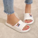 Women'S Summer Slide Sandals - Thick Sole, Fashionable Cartoon Butterfly Design, Soft & Durable EVA Material, Lightweight & Comfortable for Indoor/Outdoor Wear, Positioning Printing Style, Open Toe Slip-On Footwear | Cartoon Print Sandals | Durable EVA Ma - Image 5