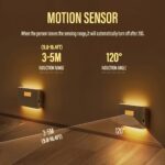 ⁦2pcs LED Smart Sensor Night Light USB Rechargeable Sensor Wall Light with Motion Sensor Illumination, Adjustable Up and Down for Bedroom, Hallway, Cabinet and Kitche⁩ - الصورة ⁦3⁩
