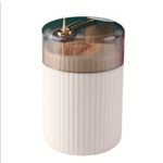 ⁦Automatic Pop-Up Toothpick Holder – Easy Press, Convenient Home & Restaurant Use, Green Plastic with Golden Accents, Transparent Lid, Stylish and Functional Toothpick Dispenser⁩ - الصورة ⁦5⁩