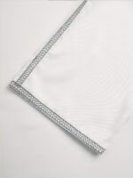 ⁦A Traditional Middle Eastern Men'S Garment, a Moroccan-Style Islamic Muslim Arab Long Robe, Featuring a White Round Neck with Silver-Gray Embroidery And Three-Quarter Sleeves, Suitable for Ramadan And Eid Celebrations.⁩ - الصورة ⁦5⁩