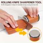 ⁦Advanced Hob Sharpener Kit - 15° & 20° Kitchen Knife's tilt diamond sharpening tool for any hardness, magnetic technology, durable wooden block design, essential kitchen equipment | Smooth wooden block design | Slanted sharpening technology⁩ - الصورة ⁦4⁩