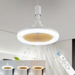 ⁦10-Inch Smart Ceiling Fan with Light, Featuring a 360° Rotating Fan Light, Three Speed Settings, And Three Color Options. It Comes with a Large Remote Control for E26/E27 Bases, Offering Dimmable Lighting from 3000K to 6500K. Ideal for Bedrooms, Kitchens,⁩ - الصورة ⁦4⁩