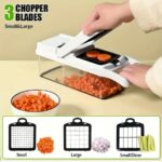 ⁦1 Set, 22in1/ 15in1, Vegetable Chopper, Multifunctional Fruit Slicer, Manual Food Grater, Vegetable Slicer, Cutter With Container, Onion Mincer Chopper, Household Potato Shredder, Kitchen Stuff, Kitchen Gadgets, Dorm Essentials Kitchen Accessories⁩ - الصورة ⁦11⁩