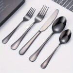 60pcs Stainless Steel 1010 Tableware Set, Including Dinner Knife, Spoon, Fork, Dessert Spoon, Dessert Fork, Suitable for Home, Kitchen, Restaurant, Party, Christmas, Wedding