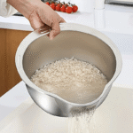 1pc Premium 304 Stainless Steel Colander - Food-Safe Rice & Vegetable Washing Basin with Efficient Drain Basket, Ideal for Kitchen Use, Rice Strainer - Image 2