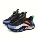 ⁦Casual Cool Low Top Sneakers With Rotating Button For Boys, Breathable Shock-absorbing Running Shoes For Spring Summer Autumn⁩ - الصورة ⁦3⁩