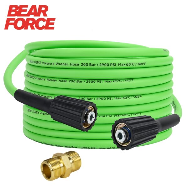 Super Flexible Pressure Washer Hose 10m/32ft 2900 PSI Kink Resistant Power Washer Hose 1/4 CarWash Extension Hose M22-pin 14/15