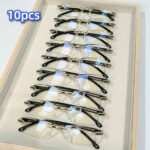 10pcs CABECADE Blue Light Blocking Reading Glasses - Rimless HD Presbyopia Glasses with Lightweight Plastic Frame & Metal Hinges, +1.50 Strength for Computer Use & Book Reading, Men & Women, Vision Care Accessories | Minimalist Eyewear | Durable Eyewear