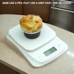 ⁦1pc 6kg/13oz Digital Kitchen Scale 0.1g Precision High Accuracy, Compact White Food Scale for Baking, Coffee, Jewelry - Battery-Powered with Large Display, Requires 2 AAA Batteries (Not Included), Baking Essentials, Sleek Design, Easytoread Display⁩ - الصورة ⁦9⁩