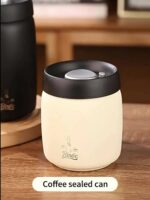 1pc Bincoo Stainless Steel Coffee Canister, Vacuum Sealed Press-Type Freshness Preservation Container, 304 Stainless Steel Light-Blocking Storage Jar for Coffee Beans - Image 14